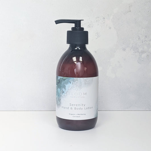 Serenity Organic Hand & Body Lotion - Amber plastic