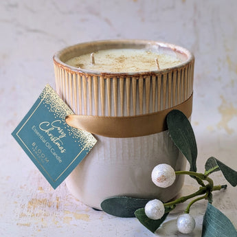 Cosy Christmas Essential Oil Candle in large Ceramic Container