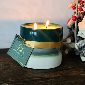 NEW! Cosy Christmas Large Gold Dusted Dual Wick Candle