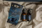 Dreamtime hand set on a textured fabric background