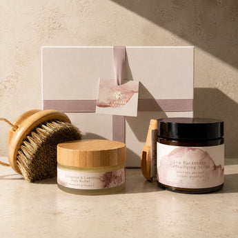 Body Exfoliating luxury boxed set - with butter, scrub and brush.  Save £20
