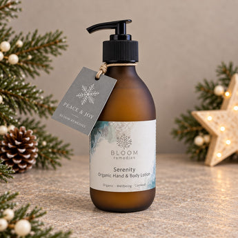 Serenity Aromatherapy Hand & Body Lotion with FESTIVE tag